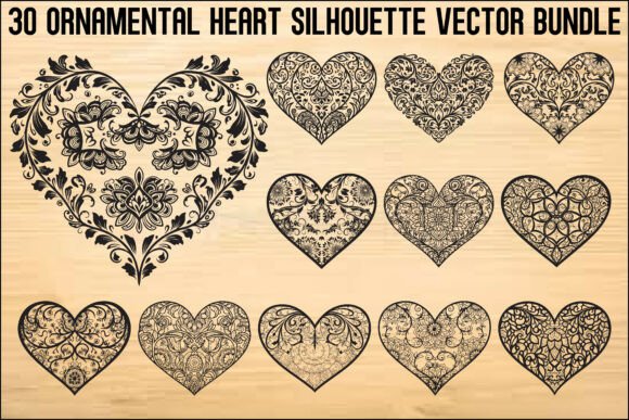 Download Ornamental Heart Silhouette Bundle - Premium Bundle