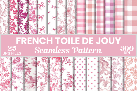 Download Pink French Toile De Jouy Seamless Pattern - Seamless pattern Collection
