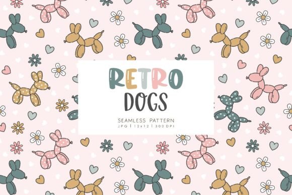 Download Seamless Pattern Retro Dogs 3 - Seamless pattern Collection