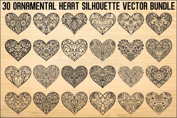 Download Ornamental Heart Silhouette Bundle - Premium Bundle
