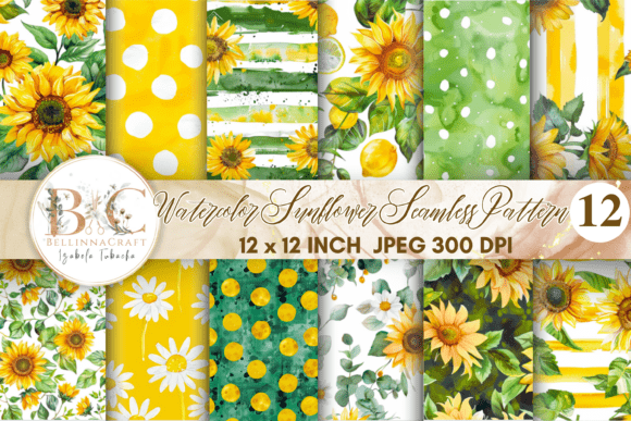 Download Watercolor Sunflower Seamless Pattern - Premium Resources