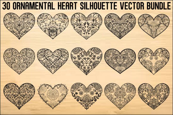 Download Ornamental Heart Silhouette Bundle - Premium Bundle