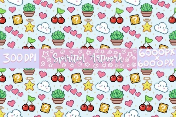 Download Cute Retro Pixel Art Seamless Pattern - Seamless pattern Collection