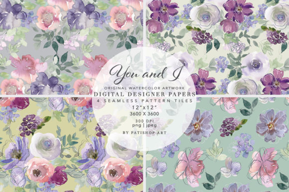 Download Watercolor Floral Seamless Pattern Set - Premium Resources